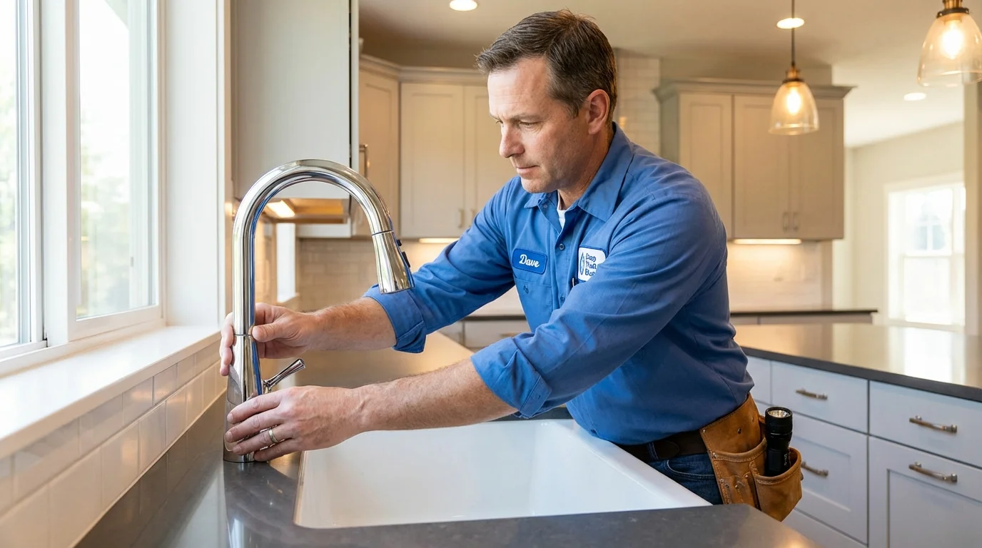 Kitchen faucet installation by Johns Plumbing LLC in West Hurley
